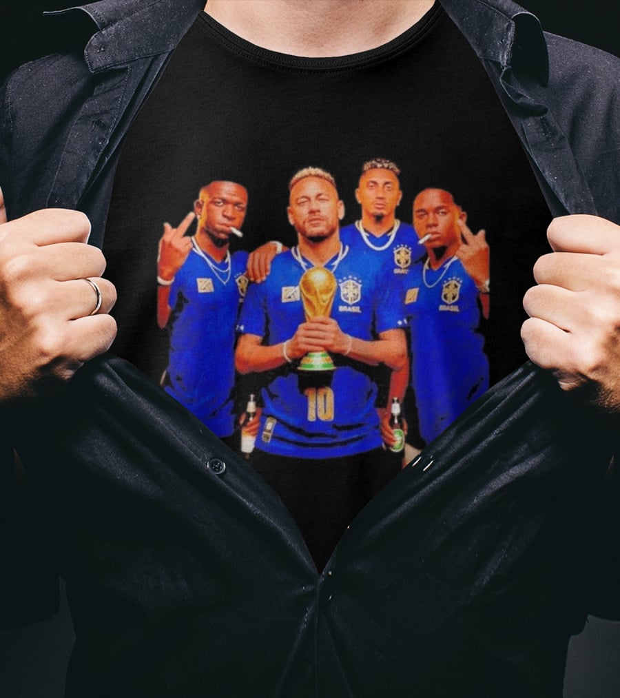 Brazil Fc Players Holding Trophy T-Shirt