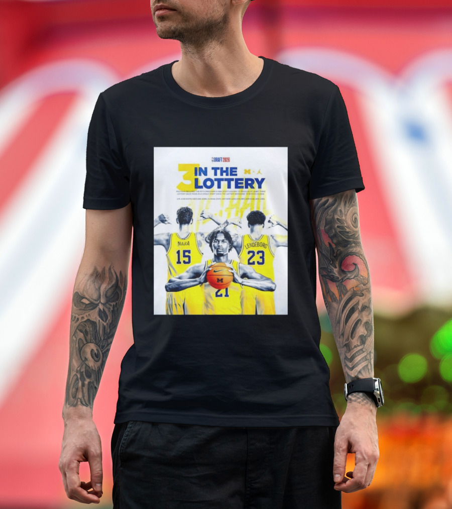 3 In The Lottery NBA Draft 2026 Mara Lendeborg Morez Johnson Michigan T-Shirt