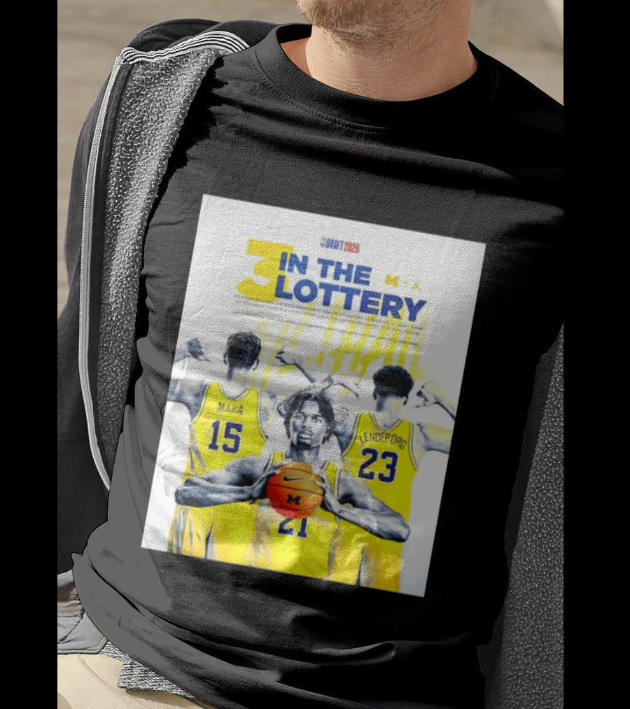 3 In The Lottery NBA Draft 2026 Mara Lendeborg Morez Johnson Michigan T-Shirt