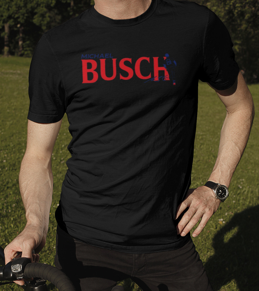 Michael Busch Baseball Player With Number 26 And Signature T-Shirt