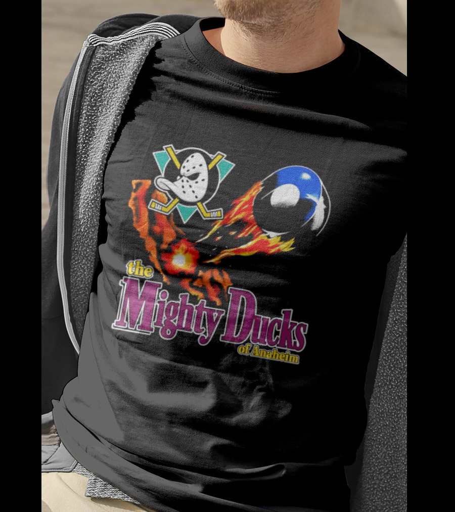 Mighty Ducks The Mighty Ducks Of Anaheim Exploding Puck Logo Hockey Team T-Shirt