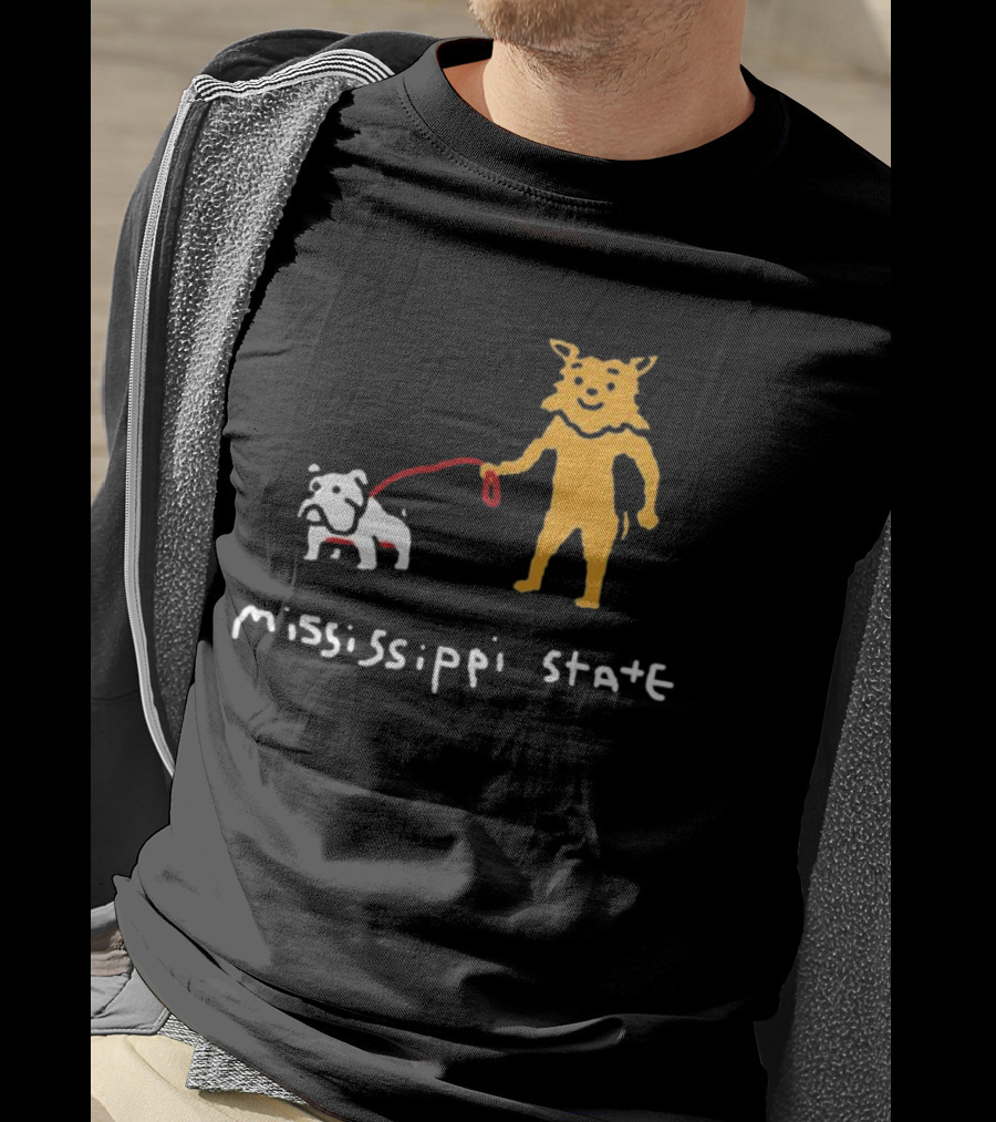 Mississippi State Bulldogs 2026 27 SEC Home Away Schedule Bulldog And Wildcat Drawing T-Shirt