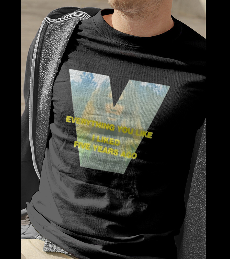 Everything You Like I Liked Five Years Ago Vintage Style V Shape T-Shirt