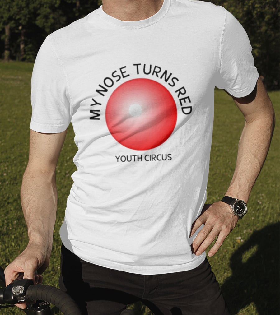 My Nose Turns Red Youth Circus Vibrant Red Nose T-Shirt