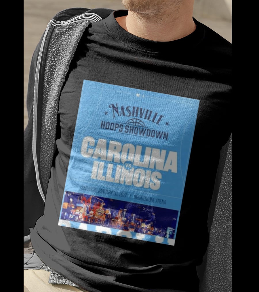 Nashville Hoops Showdown Carolina Vs Illinois Saturday January 30 2027 Bridgestone Arena T-Shirt