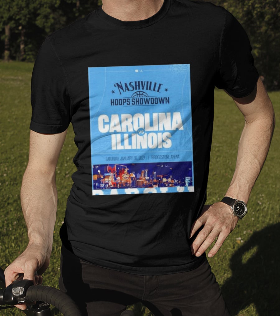 Nashville Hoops Showdown Carolina Vs Illinois Saturday January 30 2027 Bridgestone Arena T-Shirt