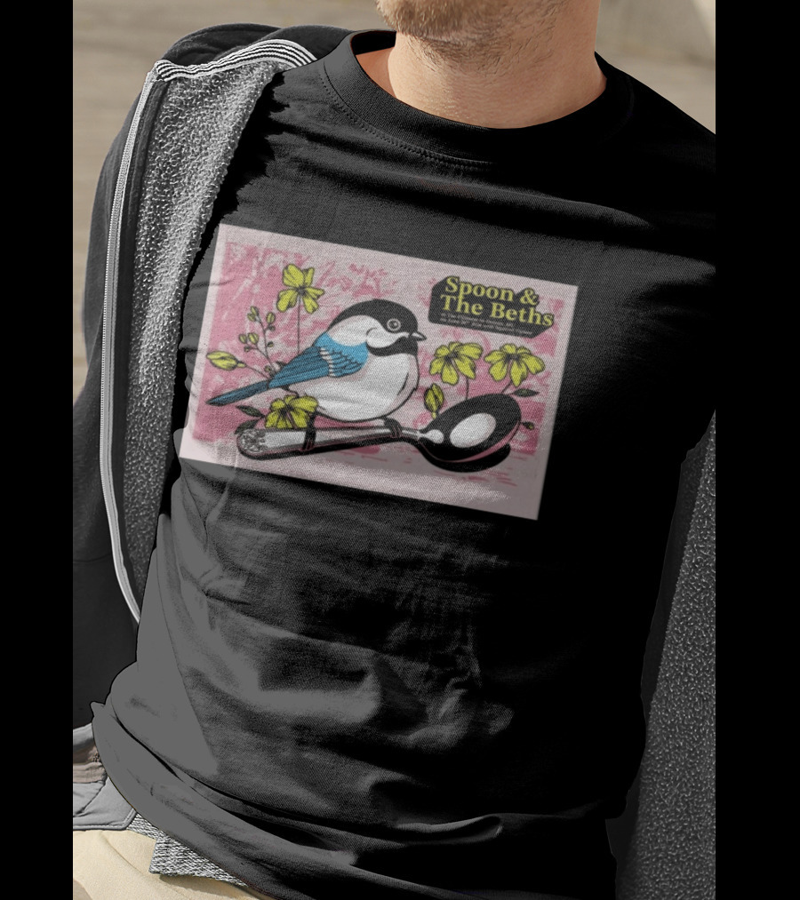 Spoon And The Beths June 26 2026 Detroit MI With Bird On Spoon And Yellow Flowers T-Shirt