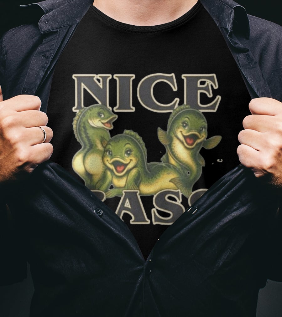 Cheerful Cartoon Fish Trio Nice Bass T-Shirt