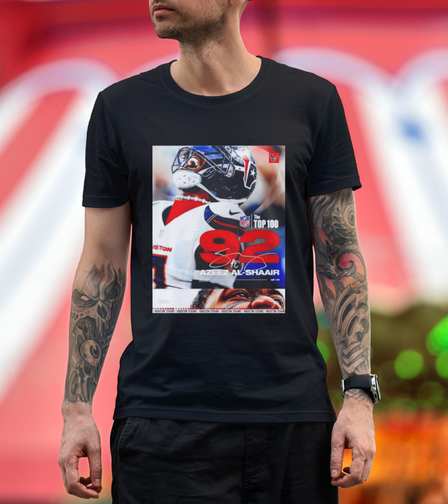 Houston Texans Azeez Al Shaair 92 NFL Top 100 Linebacker T-Shirt