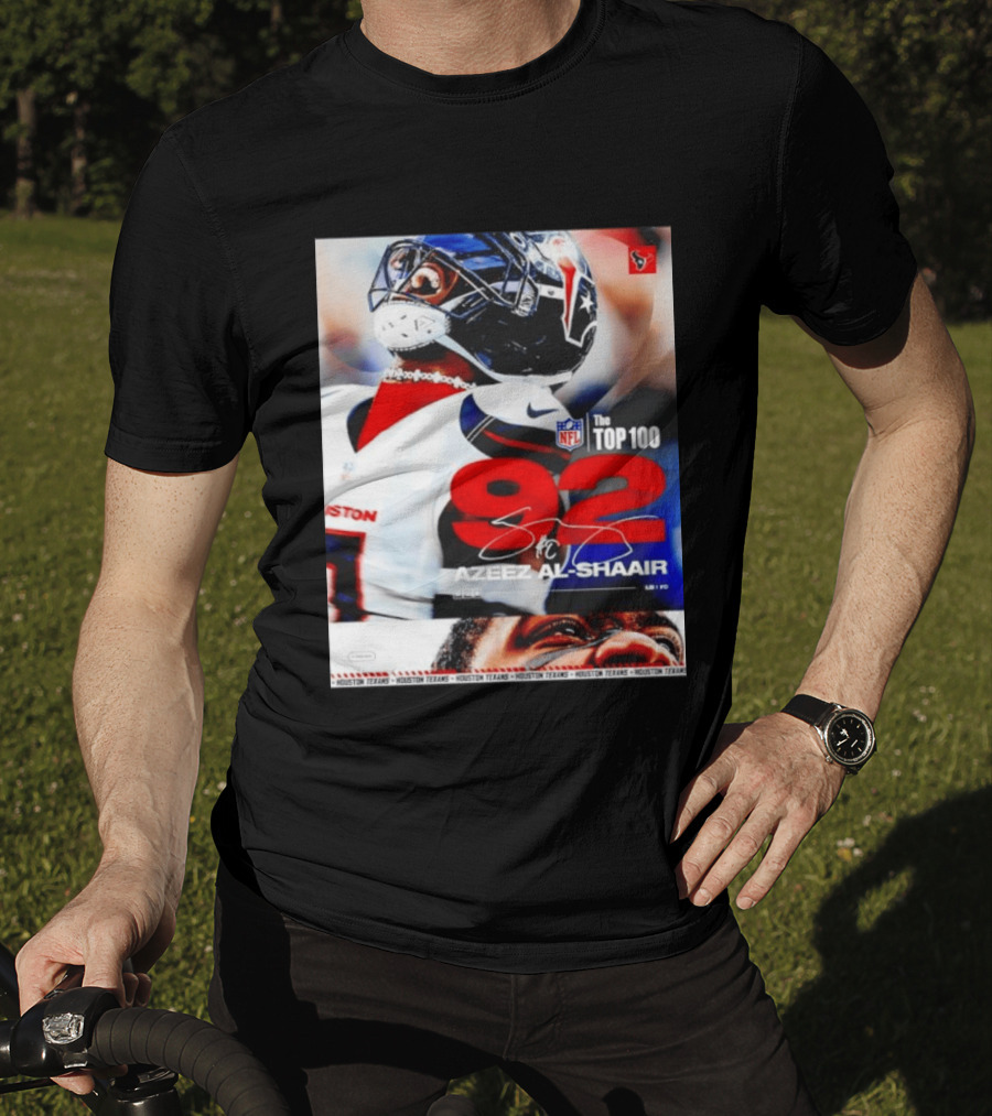 Houston Texans Azeez Al Shaair 92 NFL Top 100 Linebacker T-Shirt