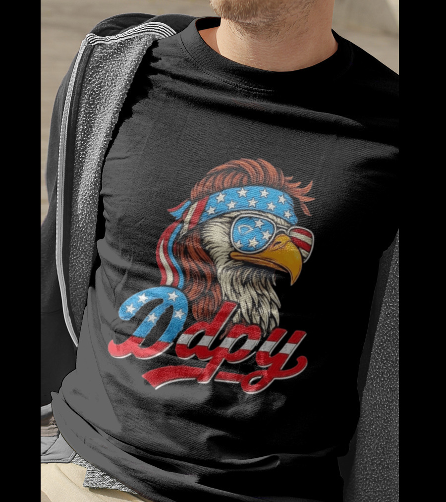 Patriotic Mullet Eagle USA Flag Bandana Ddpy Sunglasses T-Shirt