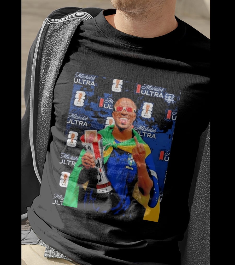 Vinicius Jr FIFA Trophy Celebration Brazil Flag Michelob Ultra T-Shirt