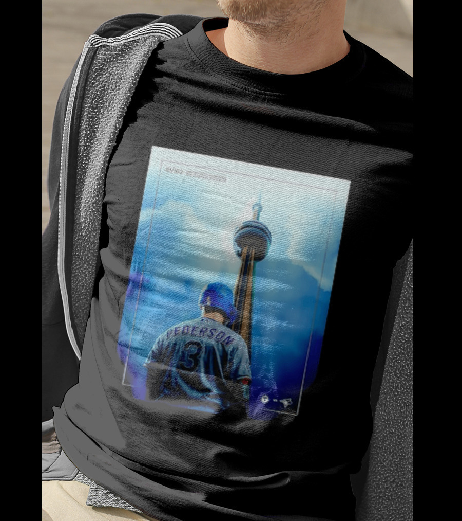 Pederson Toronto Blue Jays Vs Texas Rangers Game 1 CN Tower 81/162 T-Shirt
