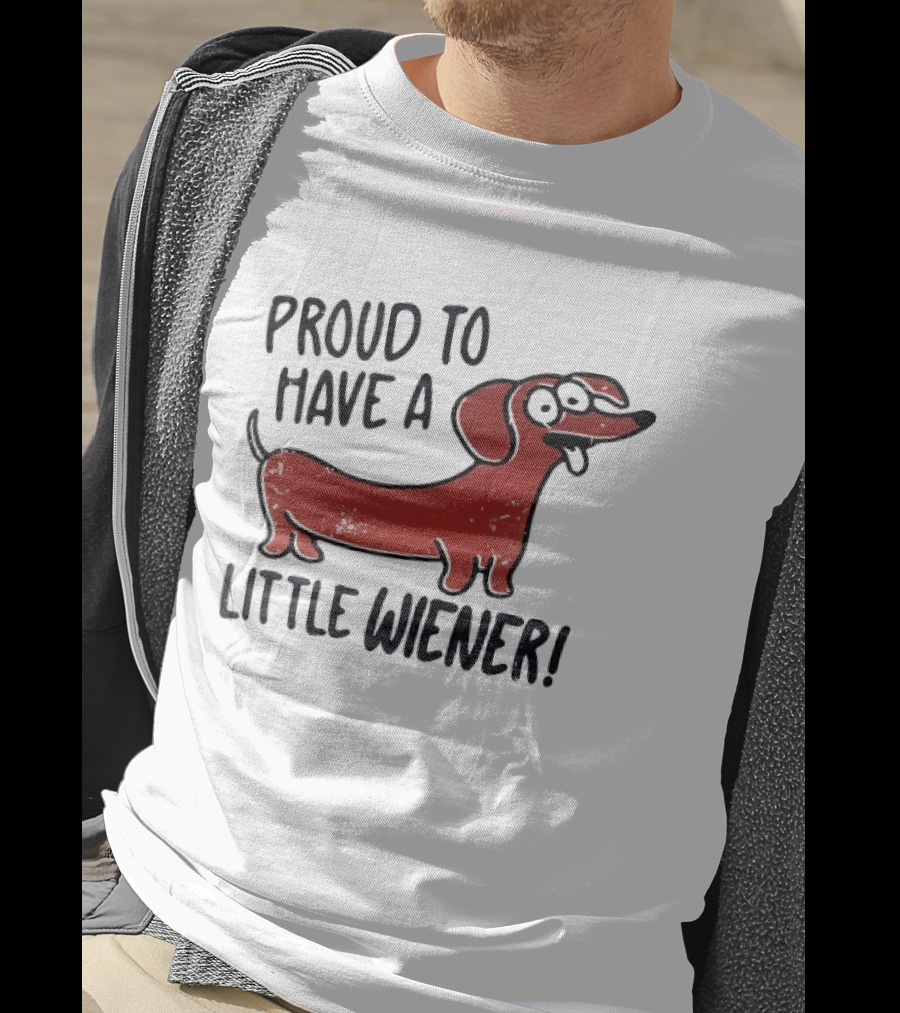 Proud To Have A Little Wiener Dachshund Dog Playful Cartoon T-Shirt