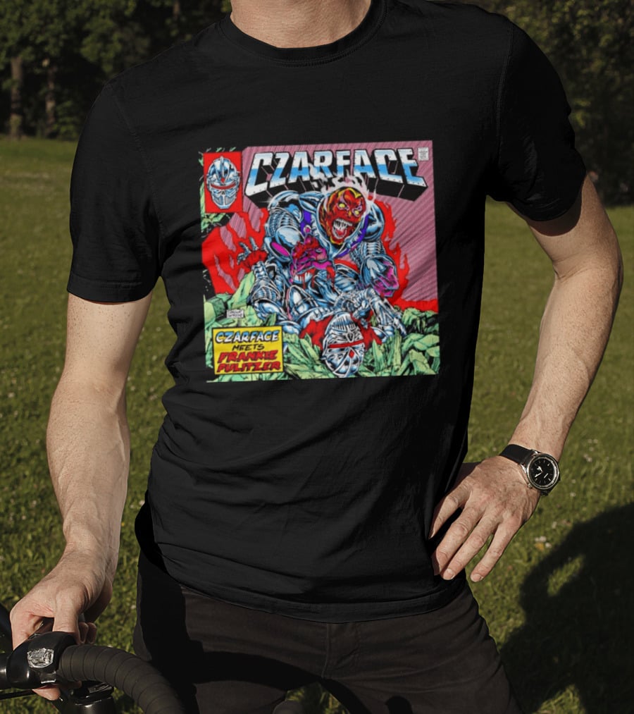 Czarface Meets Frankie Pulitzer Comic Book Cover Art Villain Battle Scene T-Shirt