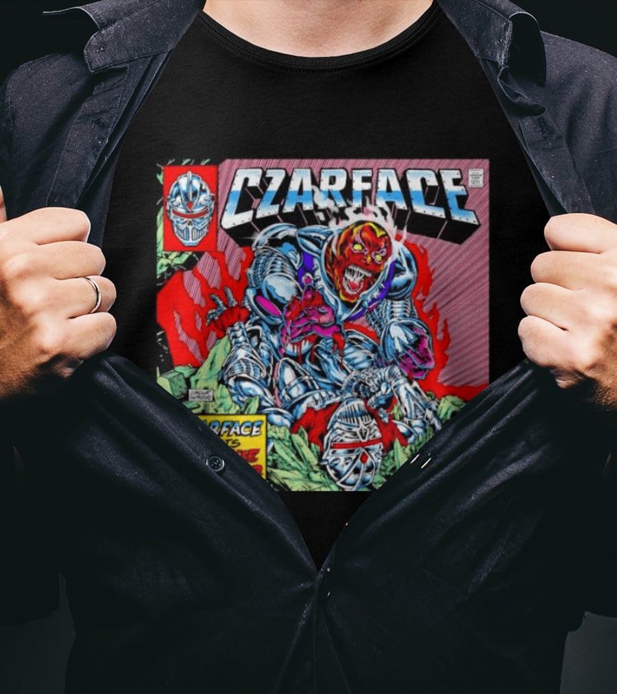 Czarface Meets Frankie Pulitzer Comic Book Cover Art Villain Battle Scene T-Shirt
