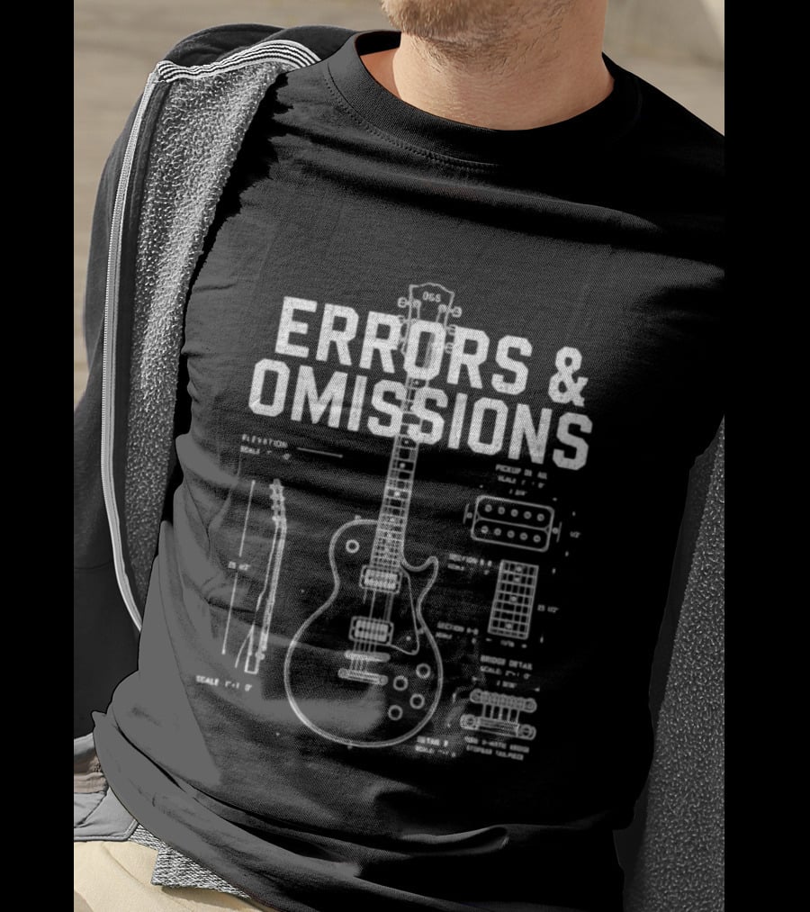 Errors And Omissions Guitar Schematic Blueprint T-Shirt