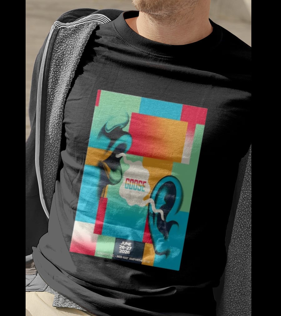 Goose Red Hat Amphitheater Raleigh NC June 26 27 2026 Vibrant Pop T-Shirt