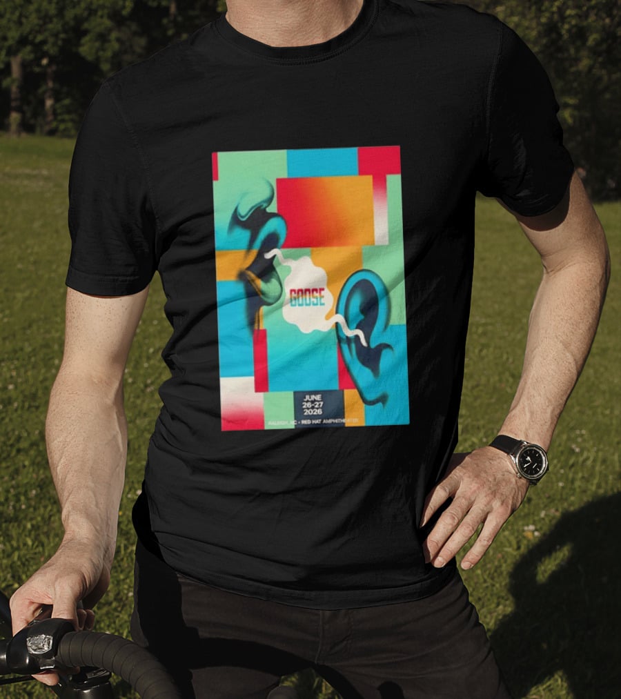 Goose Red Hat Amphitheater Raleigh NC June 26 27 2026 Vibrant Pop T-Shirt