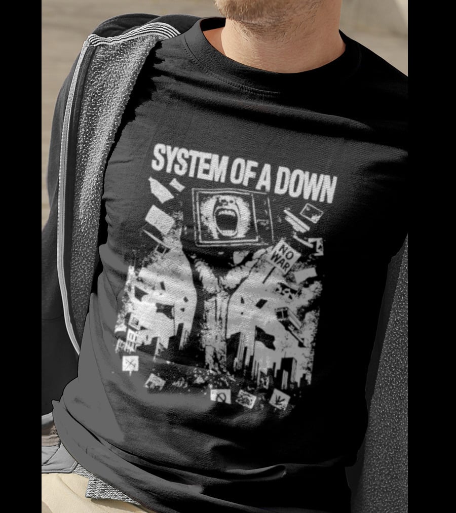 System Of A Down War Protest Television T-Shirt