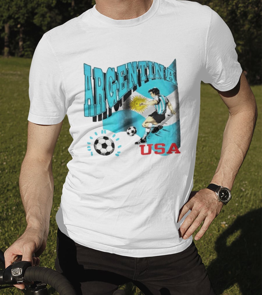 Argentina National Football Maradona Sun Of May USA Soccer T-Shirt