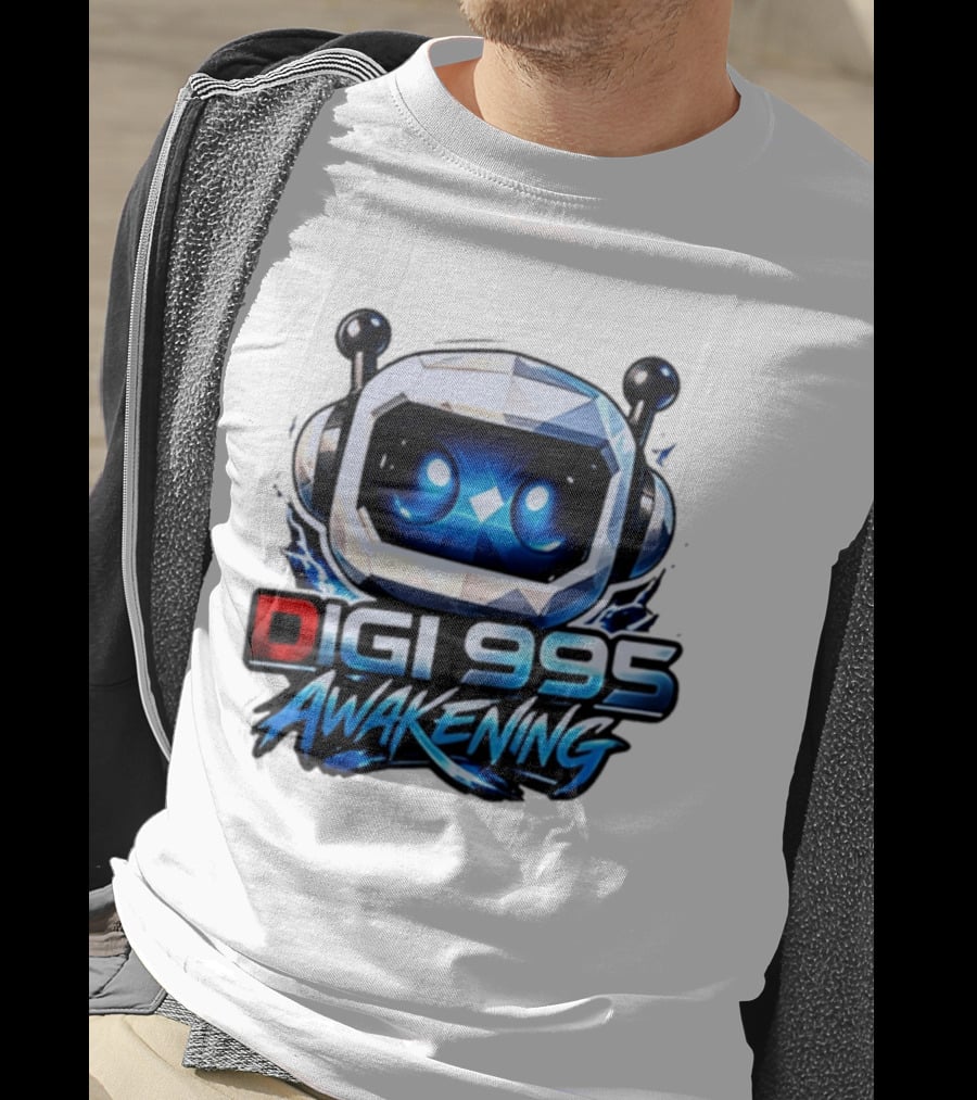 Digi 995 Awakening Robot Gaming Blue Eyes Technology T-Shirt