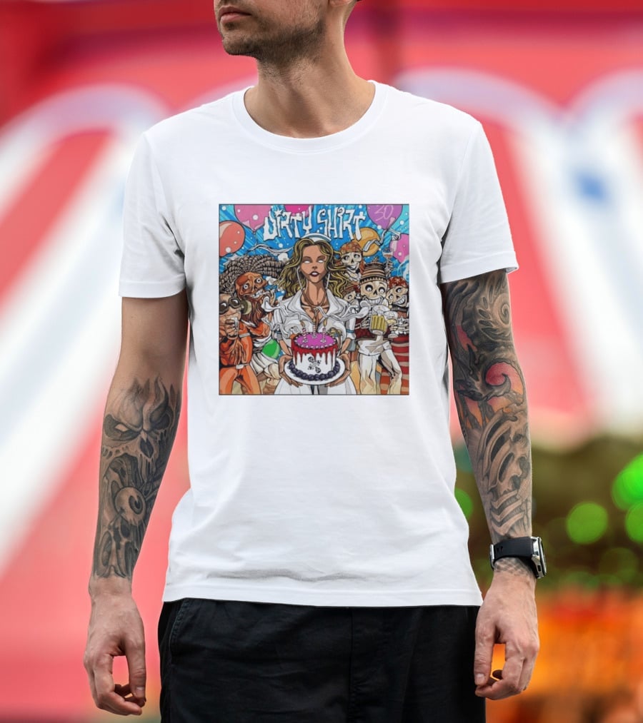 Dirty Dirty Thirty Nurse Birthday Cake Monsters And Aliens Party T-Shirt