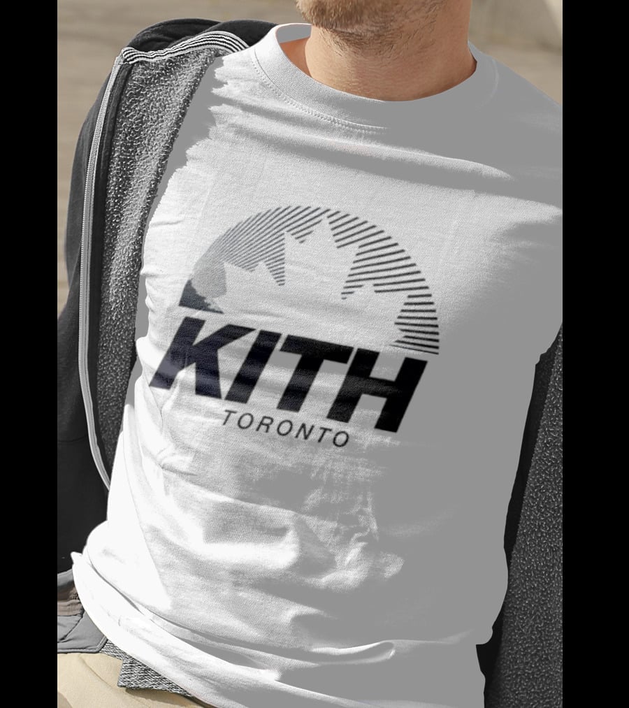 Kith Toronto Maple Leaf Striped Design Collaboration T-Shirt