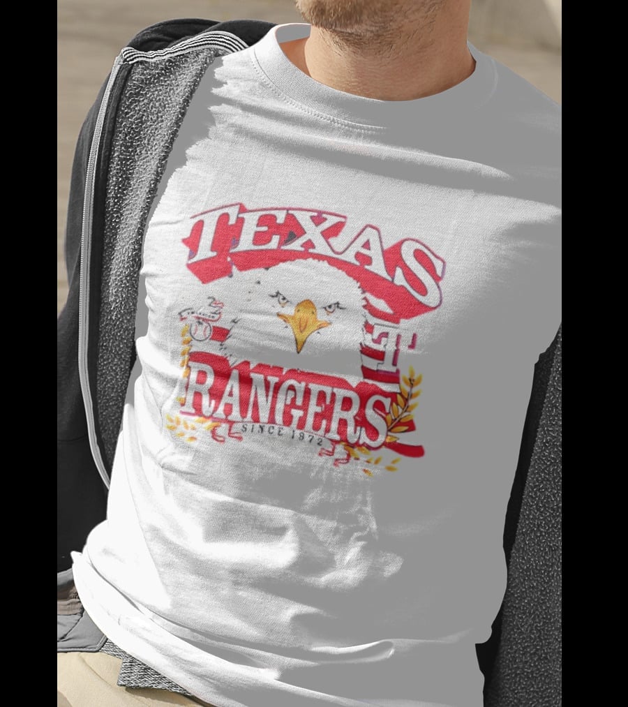 Texas Rangers Eagle American Flag Since 1972 T-Shirt