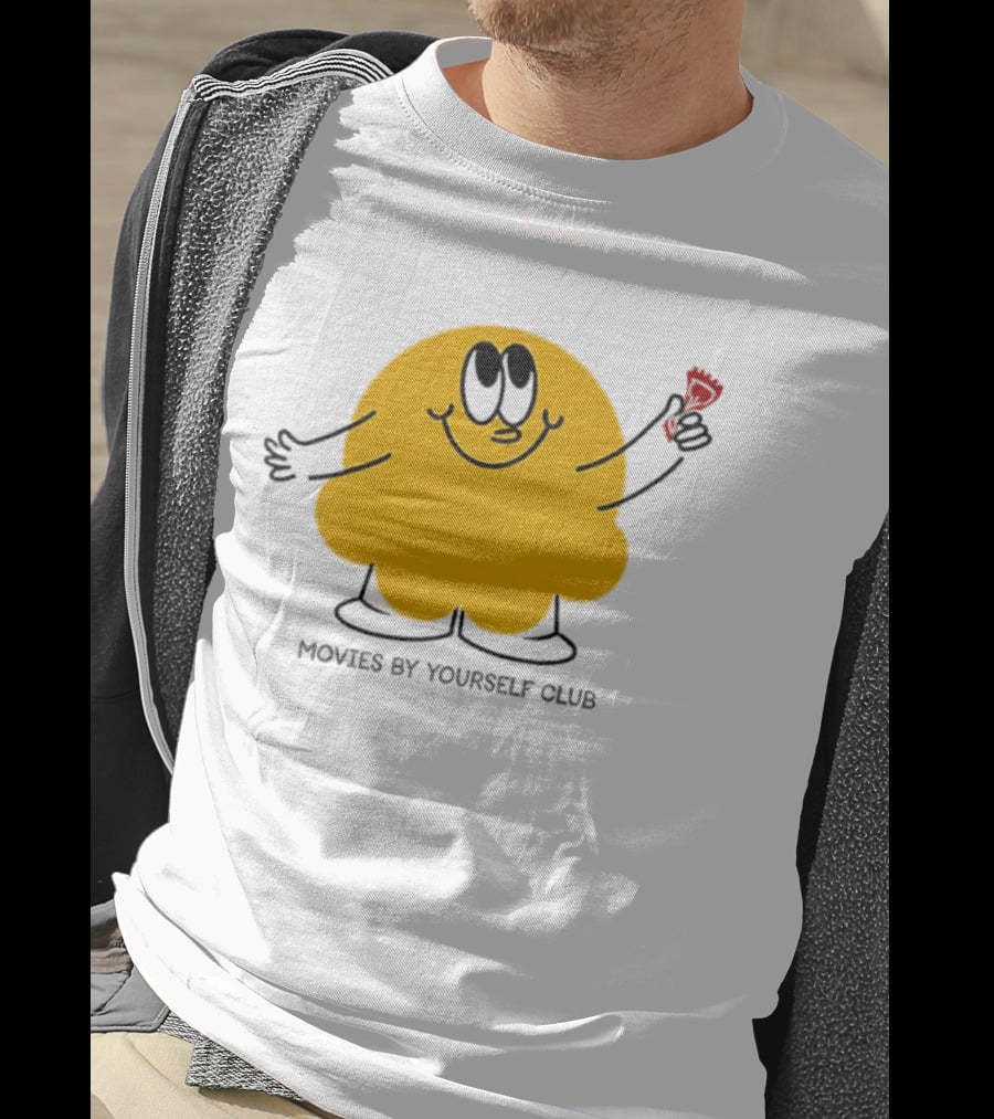 Movies By Yourself Club Yellow Blob Holding A Red Candy T-Shirt