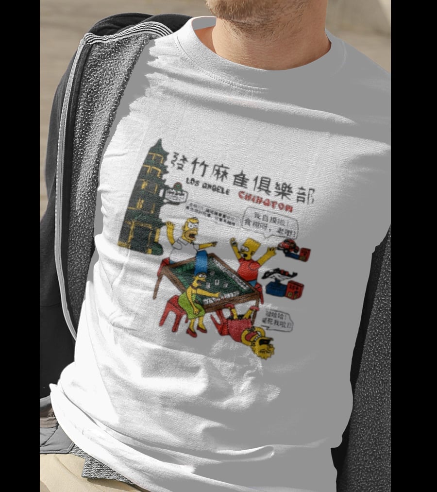 Simpsons Mahjong Club Los Angeles Chinatown T-Shirt