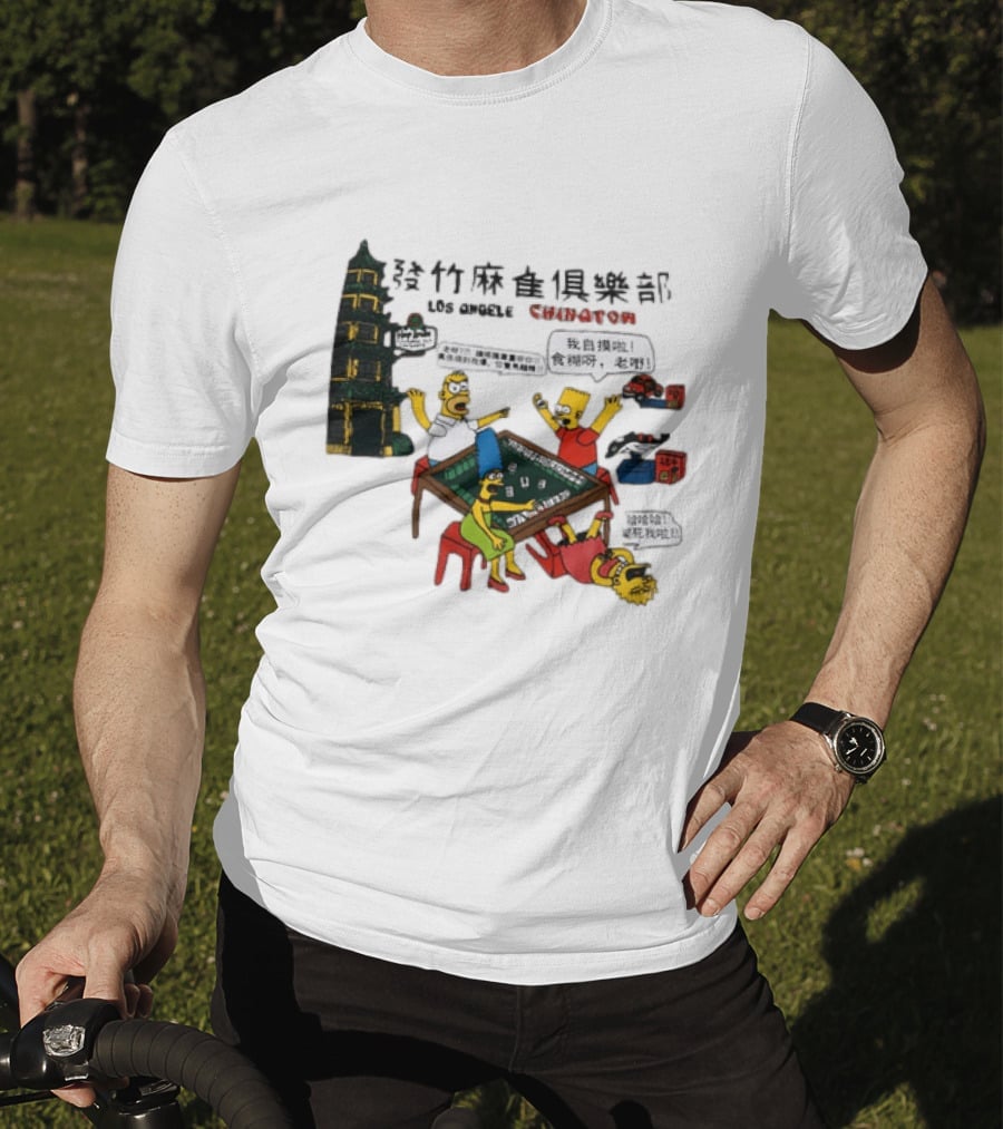 Simpsons Mahjong Club Los Angeles Chinatown T-Shirt