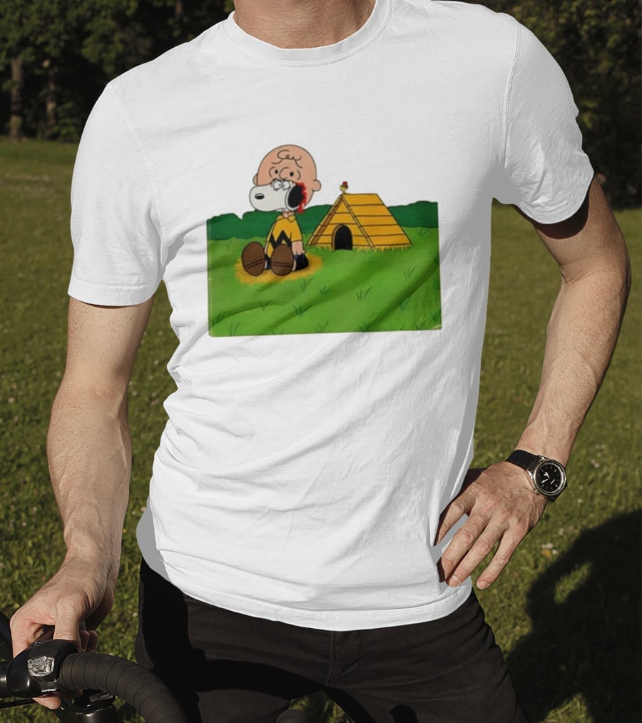 Snoopy Charlie Brown Midsommar Crossover Scene With Doghouse And Woodstock T-Shirt