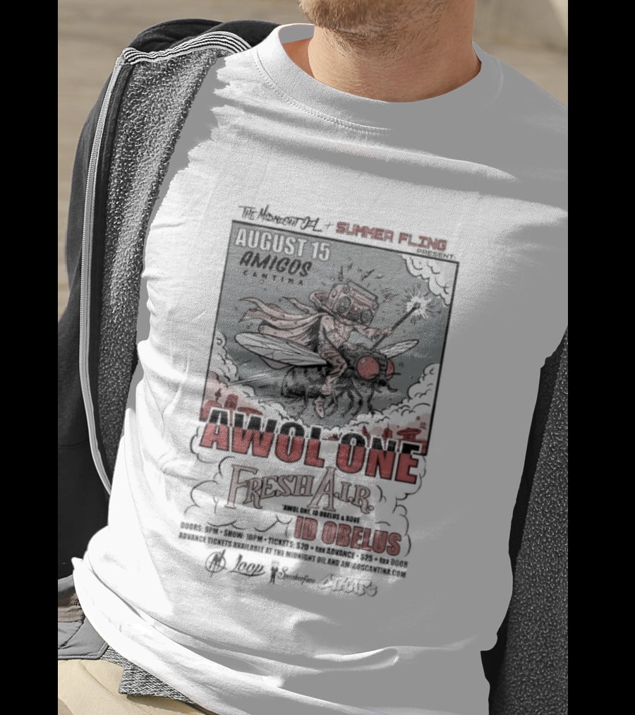 Awol One Fresh Air Id Obelus Amigos Cantina August 15 Concert Event T-Shirt