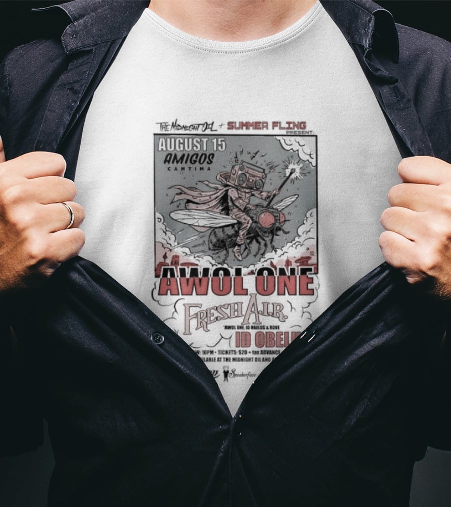 Awol One Fresh Air Id Obelus Amigos Cantina August 15 Concert Event T-Shirt