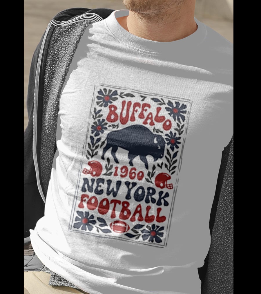 Buffalo Bills 1960 New York Football Vintage Style With Helmet And Buffalo T-Shirt