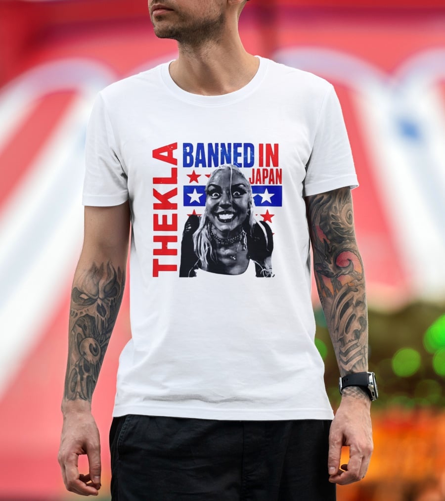 Thekla Banned In Japan Bold Red Blue Stars T-Shirt