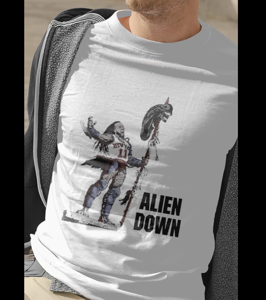 Jalen Brunson Alien Down Knicks Beat Spurs T-Shirt