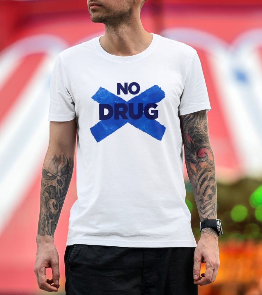 Maradona No Drug Blue Cross Message T-Shirt