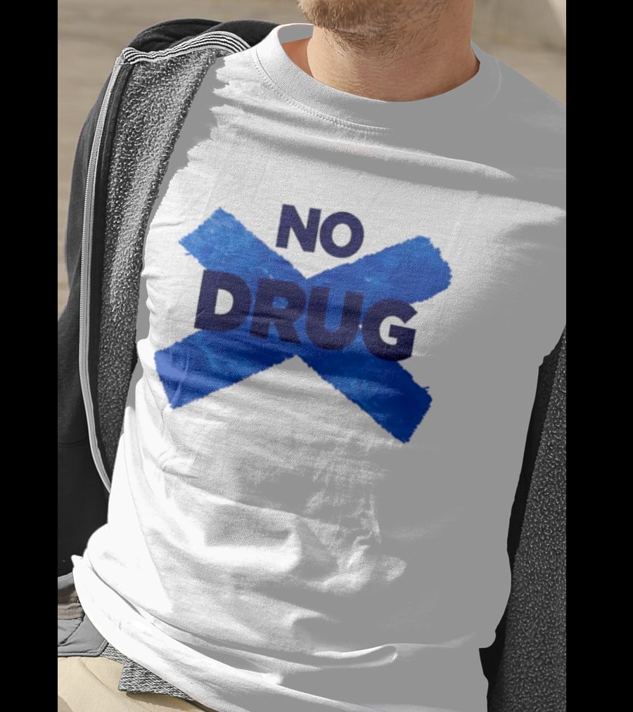 Maradona No Drug Blue Cross Message T-Shirt