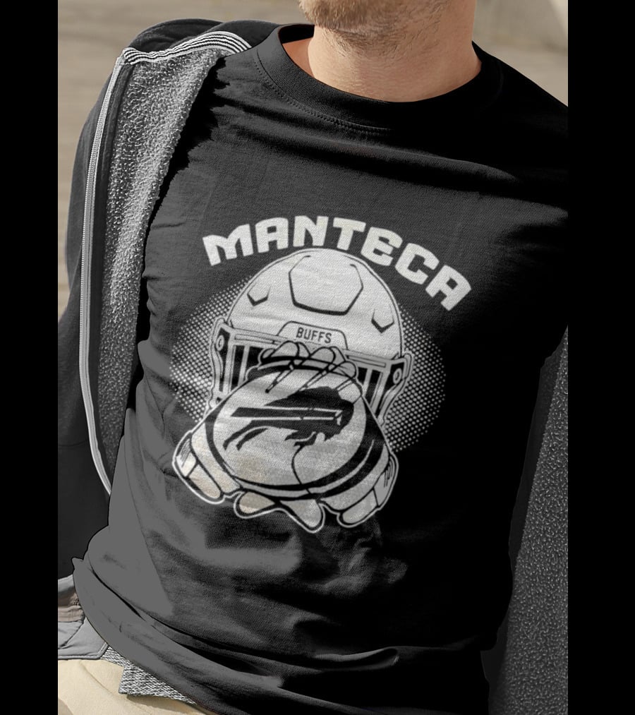 Manteca Buffalo Bills Football Helmet And Gloves T-Shirt