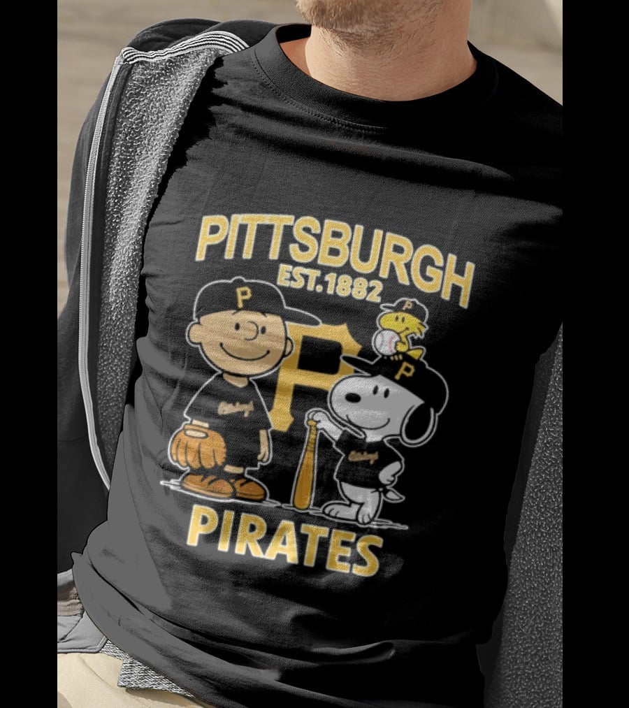 Pittsburgh Pirates EST 1882 Snoopy Characters Baseball Fan Merch T-Shirt