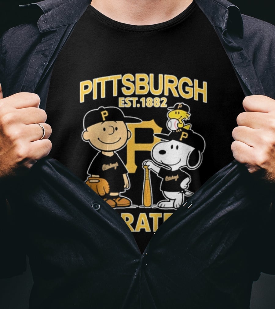 Pittsburgh Pirates EST 1882 Snoopy Characters Baseball Fan Merch T-Shirt