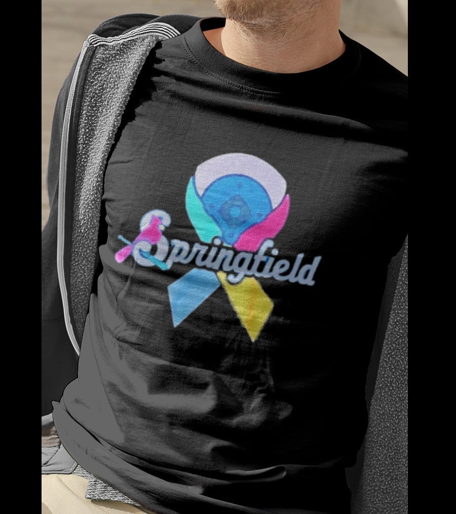 Springfield Baseball Ribbon Against Cancer Cardinal T-Shirt
