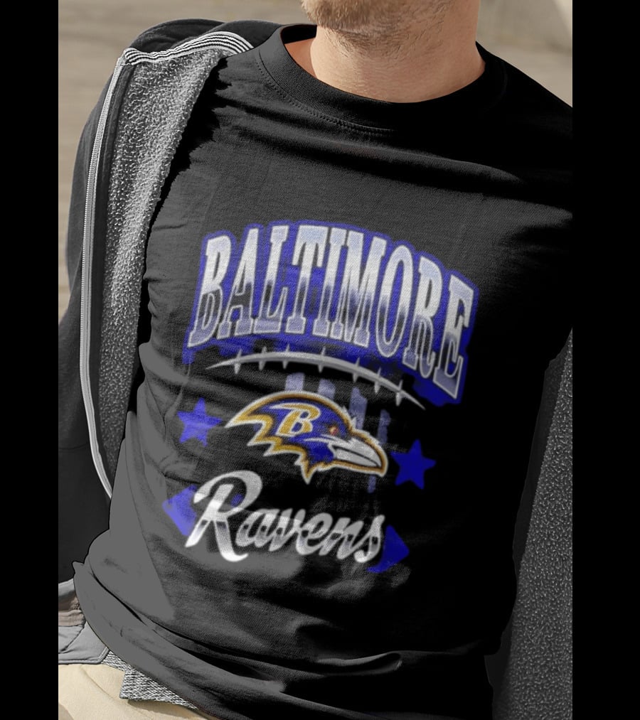 Baltimore Ravens NFL Team Logo And Stars 2026 T-Shirt