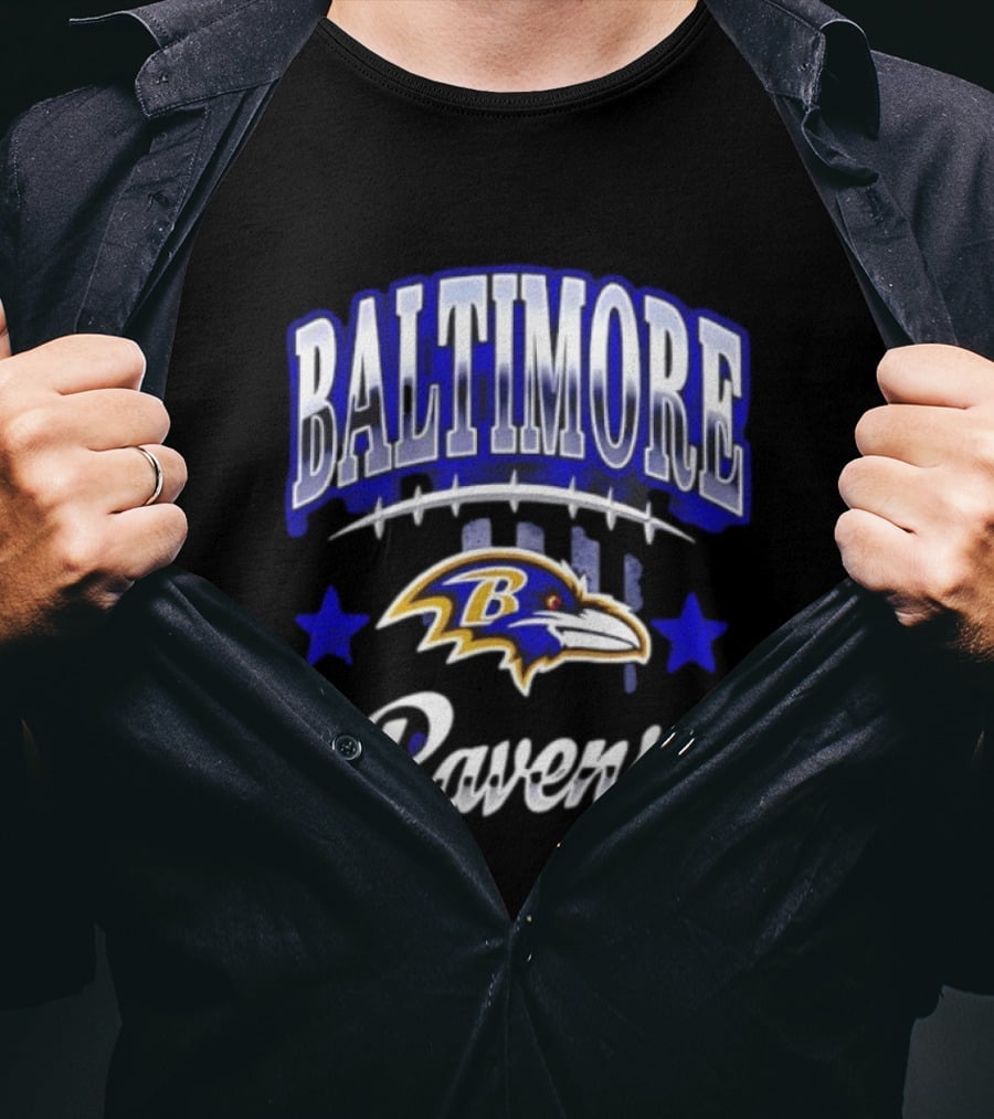 Baltimore Ravens NFL Team Logo And Stars 2026 T-Shirt
