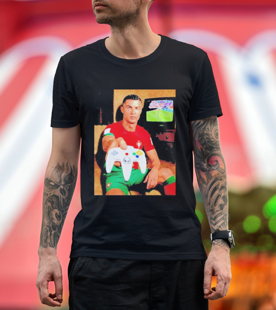 Cristiano Ronaldo Portugal National Team Soccer Gaming Controller Retro Gamer T-Shirt