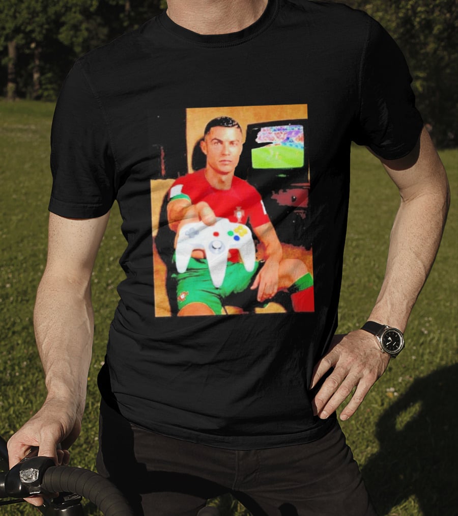 Cristiano Ronaldo Portugal National Team Soccer Gaming Controller Retro Gamer T-Shirt