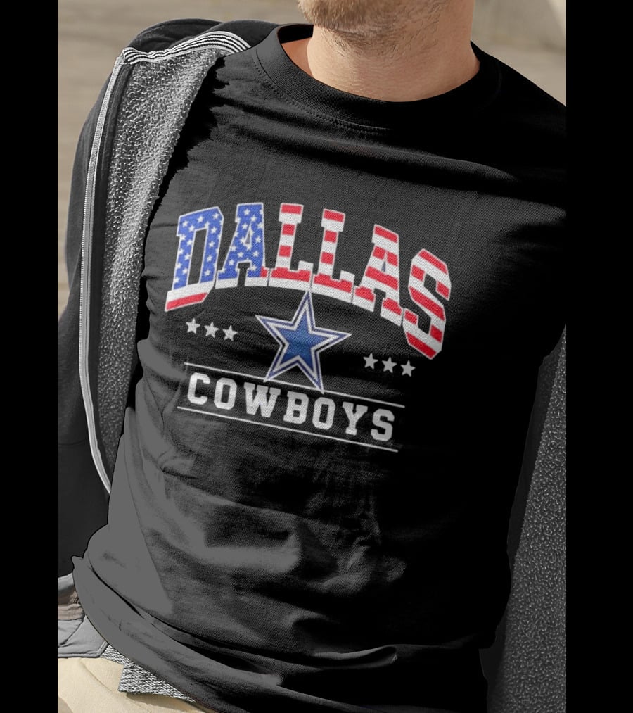 Dallas Cowboys Americana Patriotic Stars And Stripes Flag T-Shirt