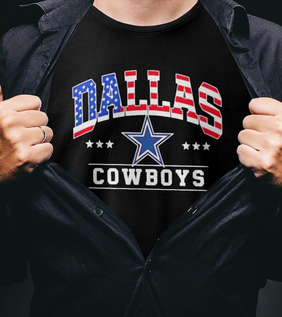 Dallas Cowboys Americana Patriotic Stars And Stripes Flag T-Shirt